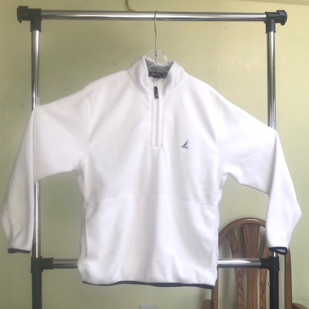 White Fleece Nautica Pullover Hoodie Men’s Size L